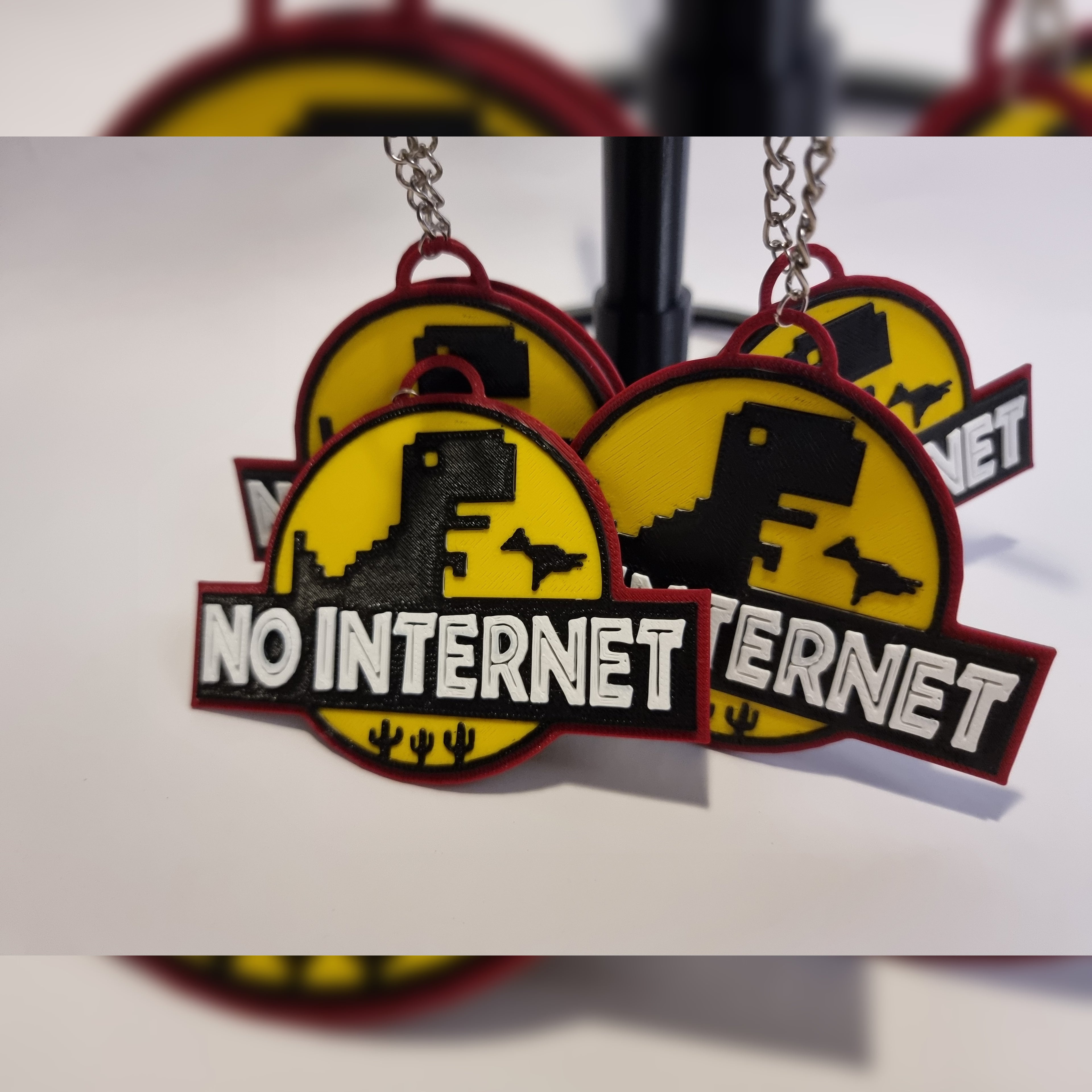 No Internet Medal Keychain