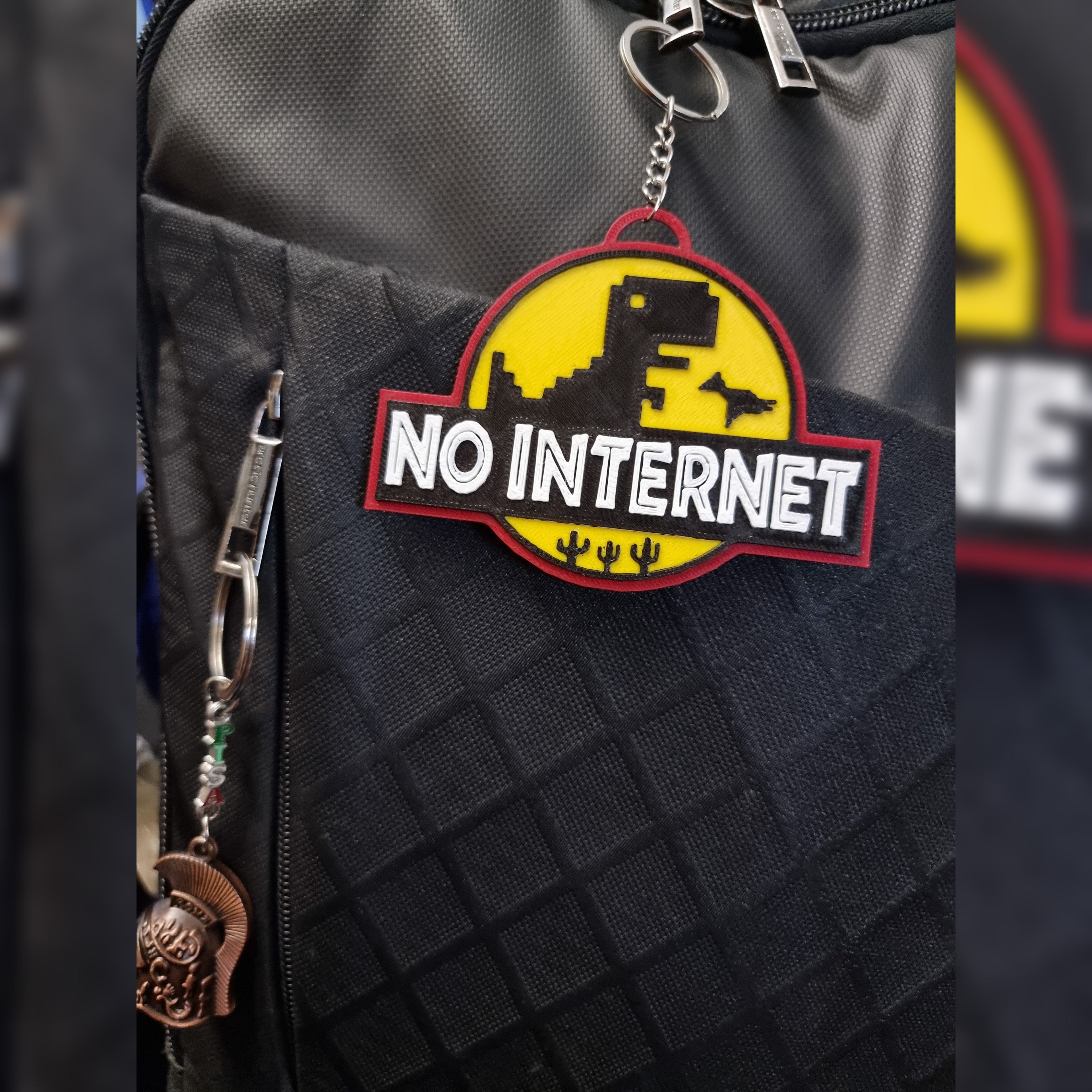No Internet Medal Keychain
