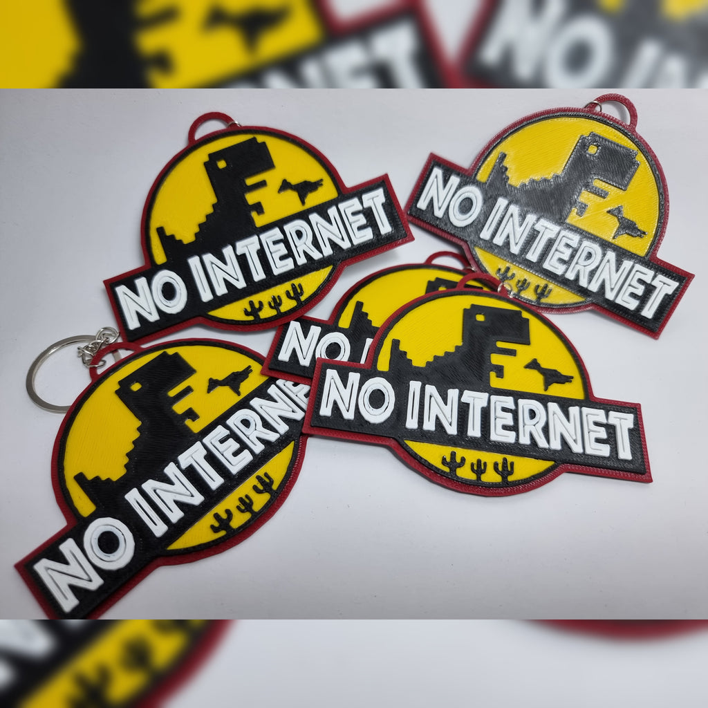 No Internet Medal Keychain