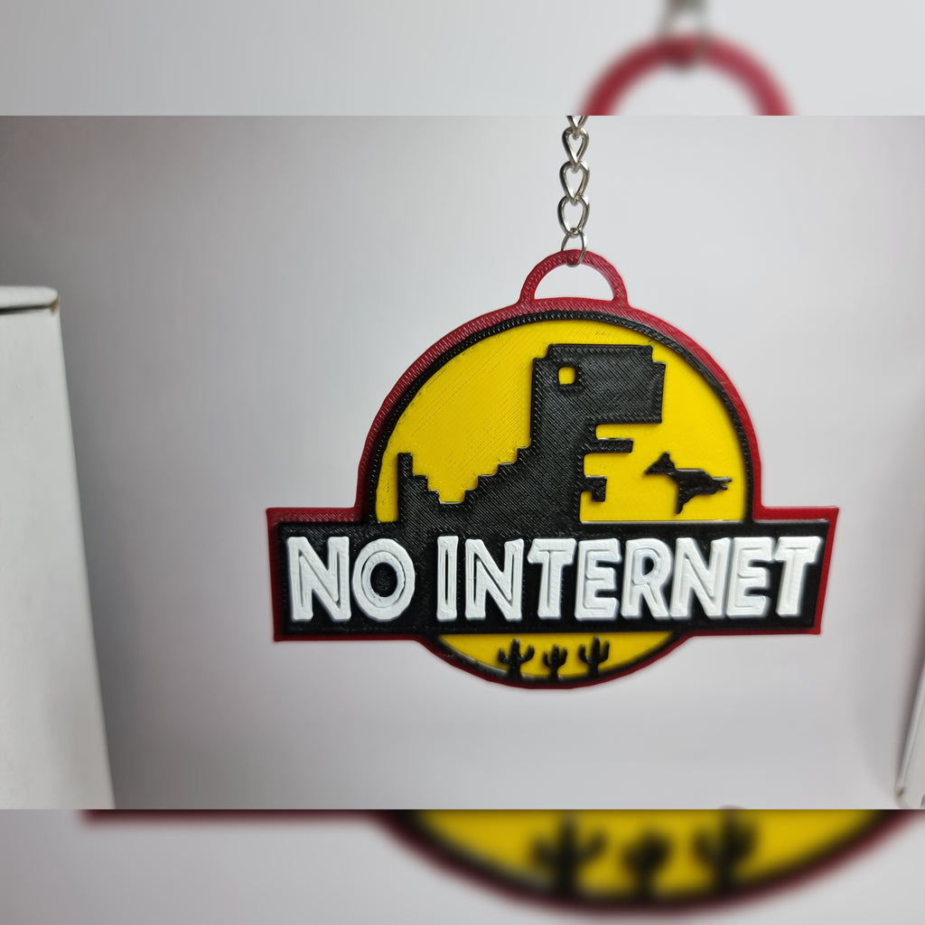 No Internet Medal Keychain