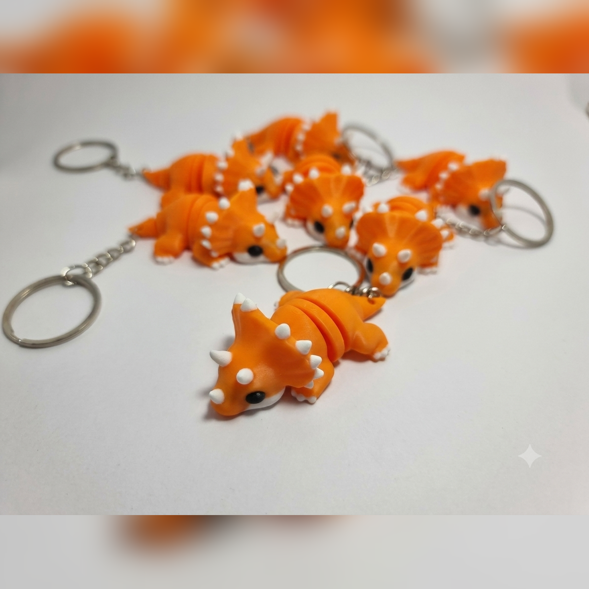 Flexi Triceratops Keychain