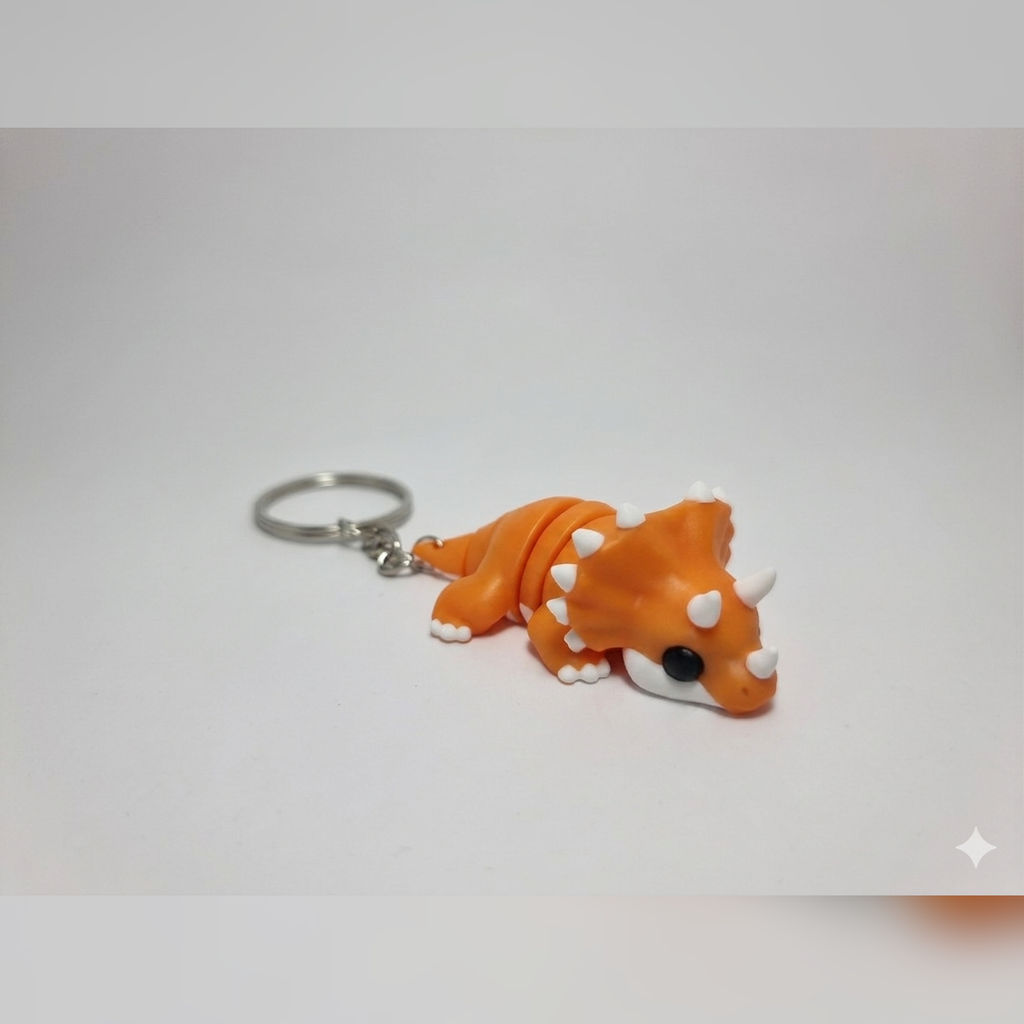 Flexi Triceratops Keychain